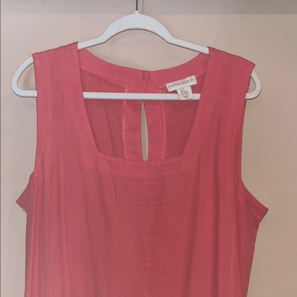 Cynthia Rowley Orange Linen Sleeveless long Dress size 1X - Picture 3 of 8